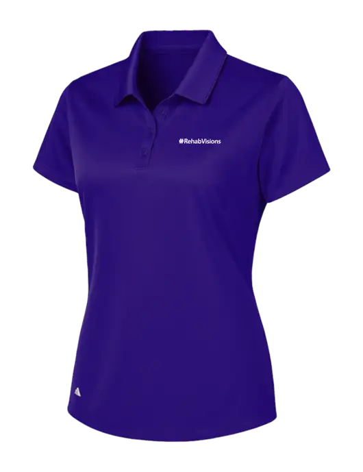 Adidas Purple Womens Basic Sport Polo w/RehabVisions Logo