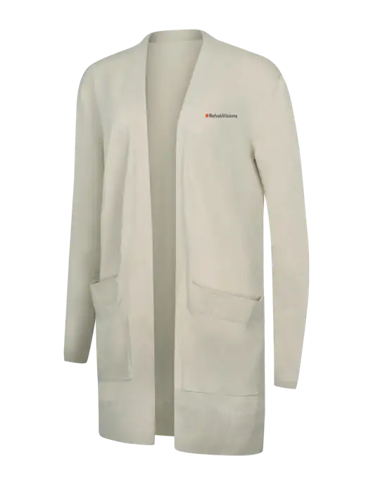 Mercer+Mettle Womens Ivory Open Front Cardigan Sweater w/RehabVisions Logo