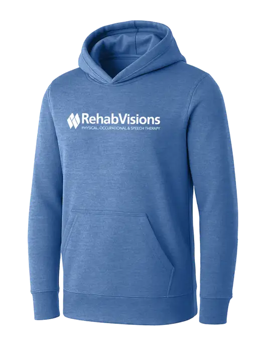 Womens Royal Heather Core Fleece Pullover Hooded Sweatshirt w/RehabVisions Logo