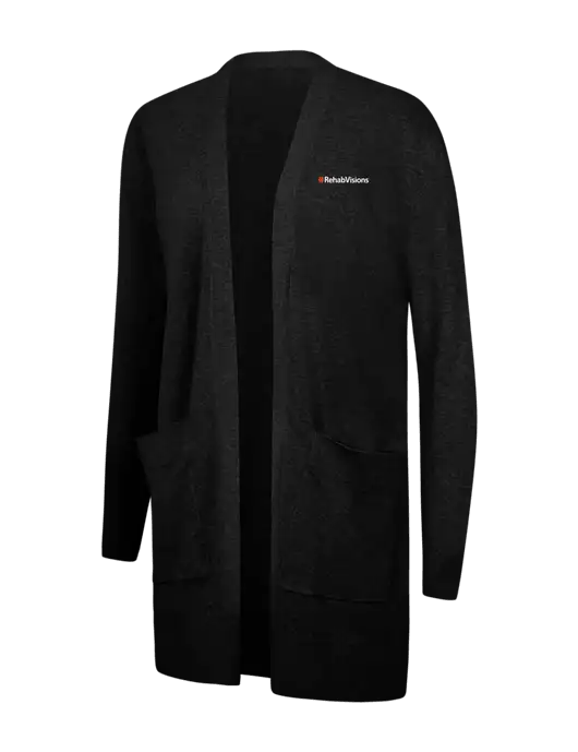 Mercer+Mettle Womens Black Open Front Cardigan Sweater w/RehabVisions Logo