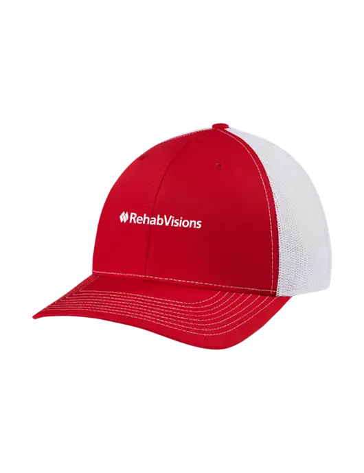 Richardson Adjustable Snapback Original 112 Trucker Cap Red w/White Mesh w/RehabVisions Logo