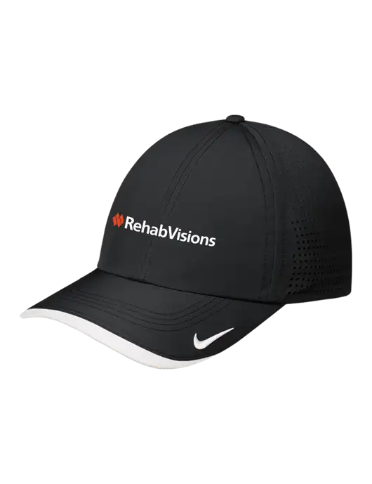 Nike Black/White Dri-FIT Perforated Performance Cap w/RehabVisions Logo