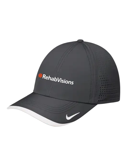 Nike Dark Grey/White Dri-FIT Perforated Performance Cap w/RehabVisions Logo