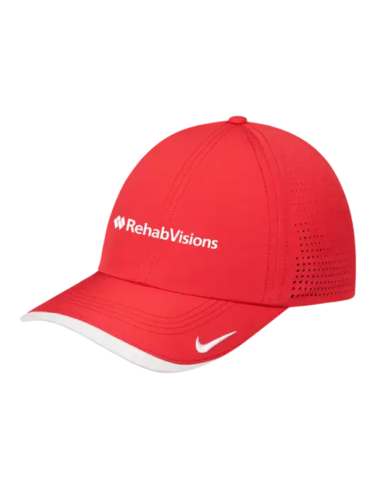 Nike Red/White Dri-FIT Perforated Performance Cap w/RehabVisions Logo