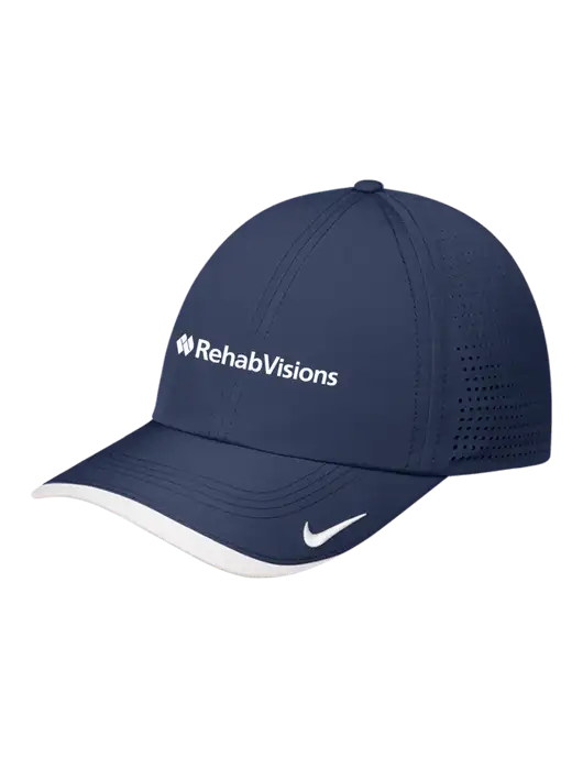 Nike Navy/White Dri-FIT Perforated Performance Cap w/RehabVisions Logo