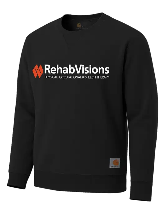 Carhartt Black Midweight Crewneck Sweatshirt w/RehabVisions Logo