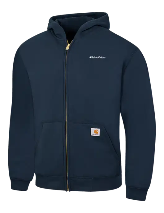 Carhartt Navy Midweight Hooded Zip-Front Sweatshirt w/RehabVisions Logo