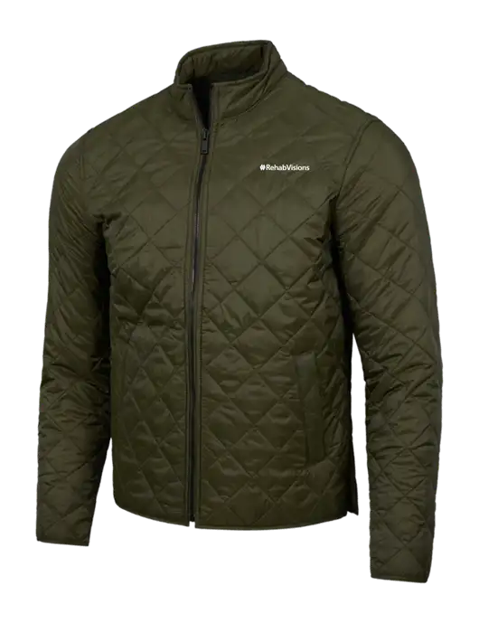 Mercer+Mettle Dark Olive Green Quilted Full-Zip Jacket w/RehabVisions Logo