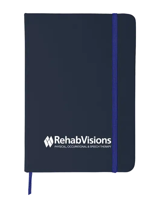 Dark Navy Blue Comfort Touch Bound Journal 5" X 7" w/RehabVisions Logo