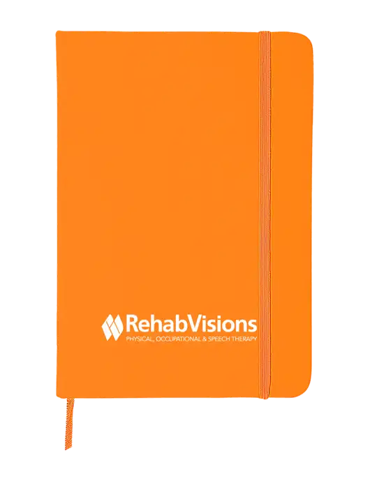 Orange Comfort Touch Bound Journal 5" X 7" w/RehabVisions Logo