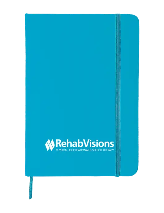 Light Blue Comfort Touch Bound Journal 5" X 7" w/RehabVisions Logo