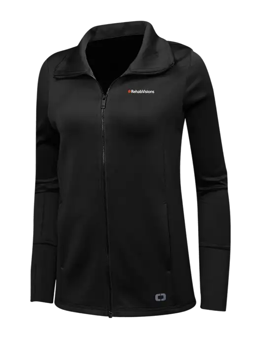 OGIO Black Womens Endurance Modern Performance Full-Zip w/RehabVisions Logo