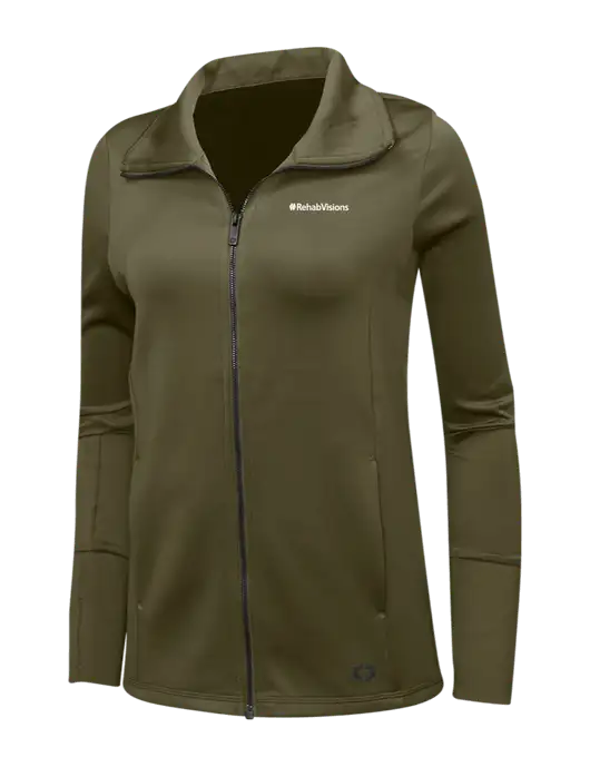 OGIO Olive Womens Endurance Modern Performance Full-Zip w/RehabVisions Logo