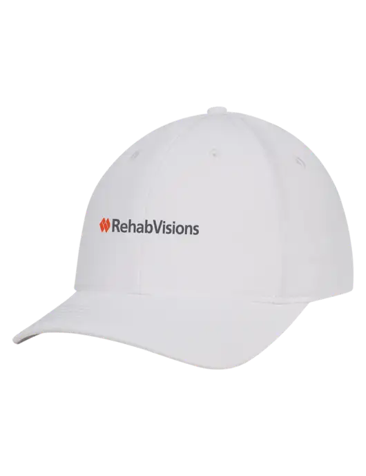White Nylon Twill Performance Cap w/RehabVisions Logo