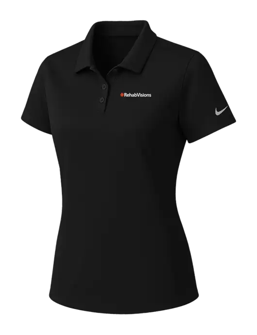 Nike Womens Black Dry Essential Solid Polo w/RehabVisions Logo