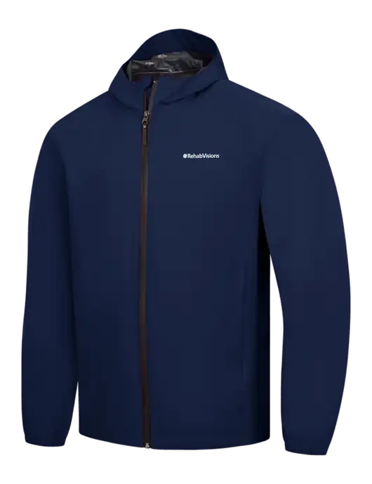 Navy Essential Rain Jacket w/RehabVisions Logo
