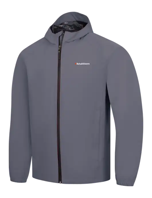 Dark Grey Essential Rain Jacket w/RehabVisions Logo