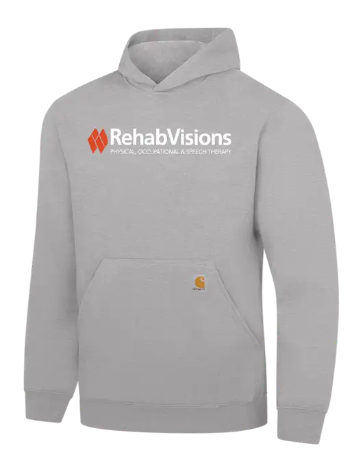 Carhartt Light Grey Heather Midweight Hooded Sweatshirt w/RehabVisions Logo