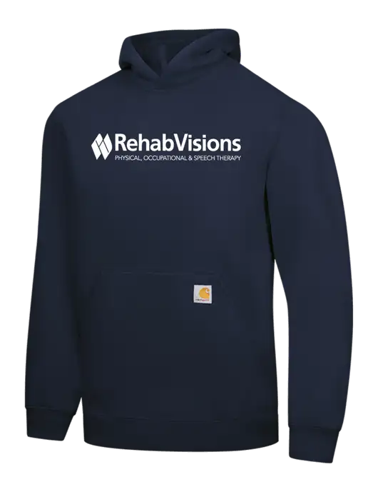 Carhartt Navy Midweight Hooded Sweatshirt w/RehabVisions Logo