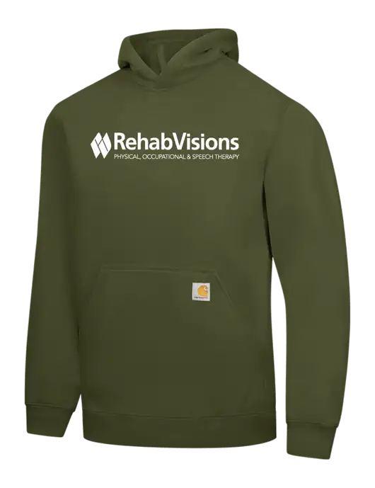 Carhartt Olive Midweight Hooded Sweatshirt w/RehabVisions Logo