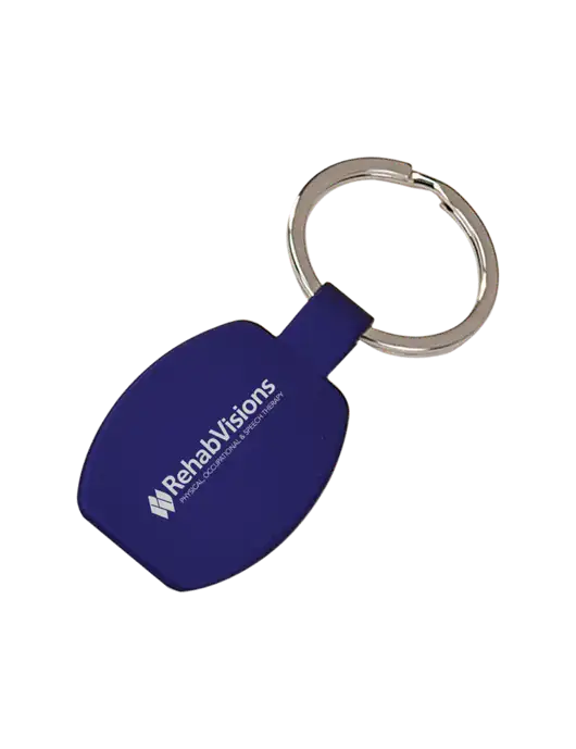 Royal Laserable Rounded Rectangle Keychain w/RehabVisions Logo