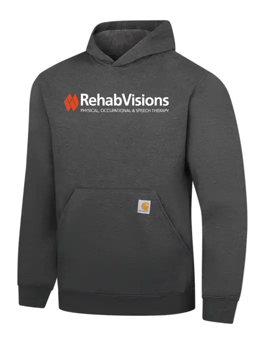 Carhartt Dark Grey Heather Midweight Hooded Sweatshirt w/RehabVisions Logo
