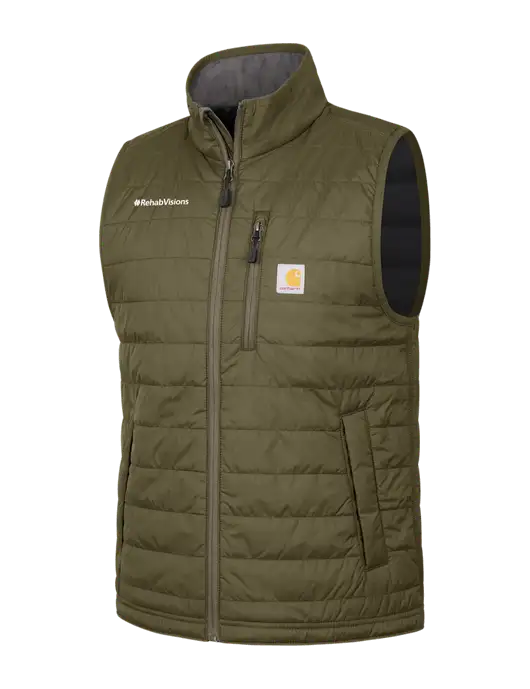 Carhartt Dark Olive Gilliam Vest w/RehabVisions Logo