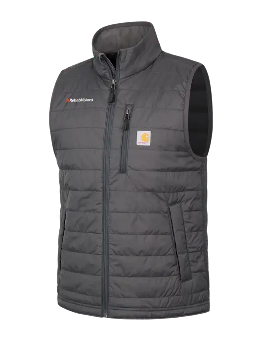 Carhartt Dark Grey Gilliam Vest w/RehabVisions Logo