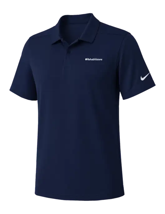 Nike Navy Dry Essential Solid Polo w/RehabVisions Logo