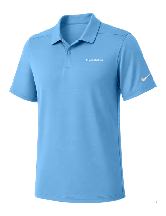 Nike Light Blue Dry Essential Solid Polo w/RehabVisions Logo