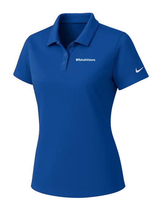 Nike Womens Dark Royal Dry Essential Solid Polo w/RehabVisions Logo