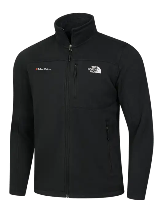 North Face Black Heather Sweater Fleece Jacket w/RehabVisions Logo