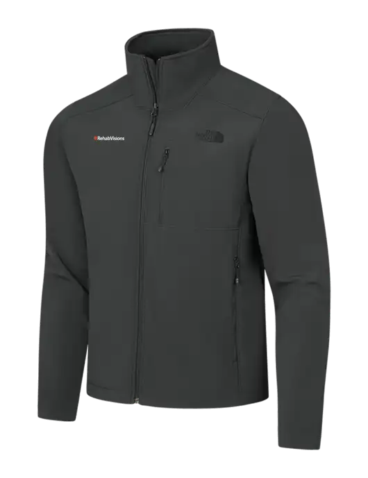 The North Face Dark Medium Grey Apex Barrier Soft Shell Jacket w/RehabVisions Logo
