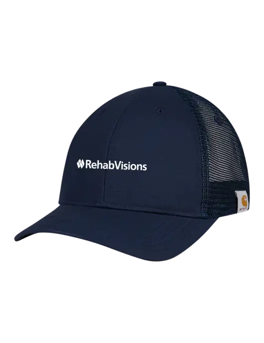Carhartt Navy Trucker Rugged Pro Series Cap w/RehabVisions Logo