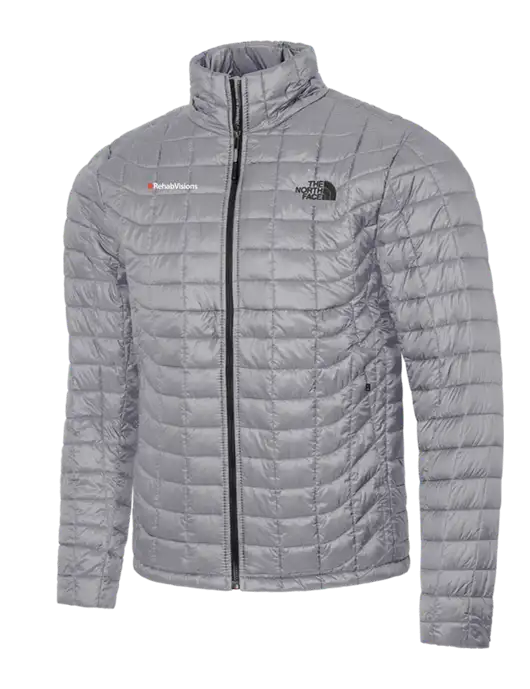 North Face Medium Grey ThermoBall Trekker Jacket w/RehabVisions Logo