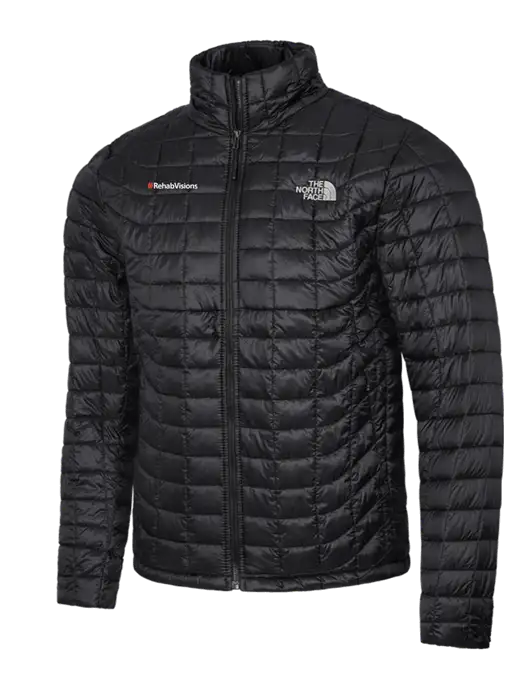 North Face Matte Black ThermoBall Trekker Jacket w/RehabVisions Logo