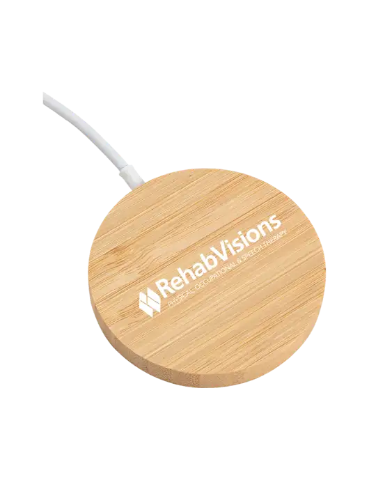 Bamboo Charging Pad w/RehabVisions Logo