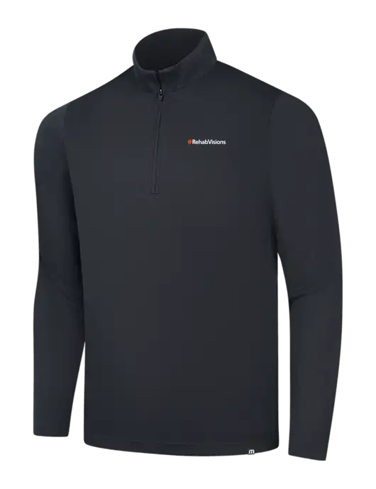 TravisMathew Black Coveside ¼-Zip w/RehabVisions Logo