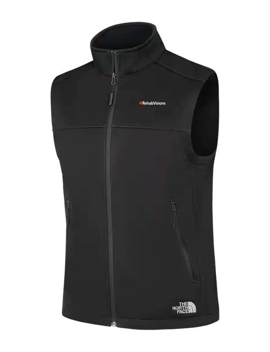 North Face Black Ridgewall Soft Shell Vest w/RehabVisions Logo