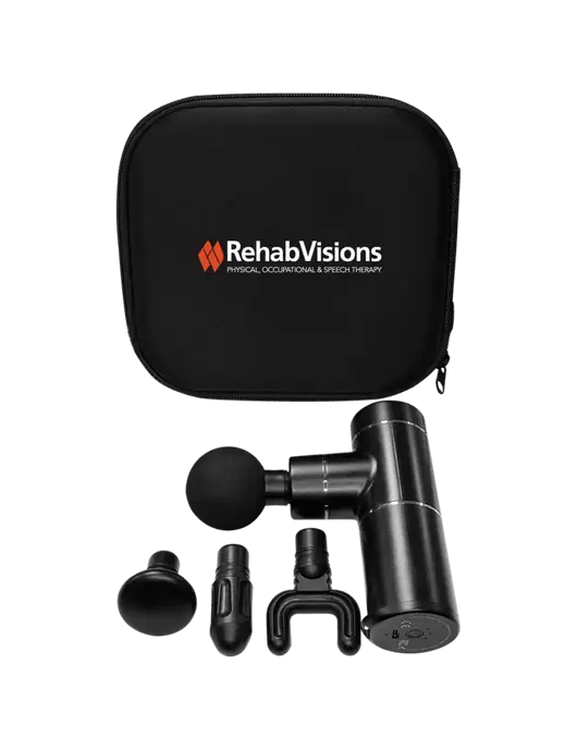 Muscle Revive Handled Massage Gun w/RehabVisions Logo