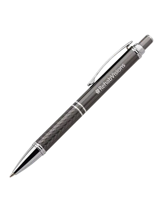 Dark Grey Stellar Scribe Pen - Black Ink w/RehabVisions Logo