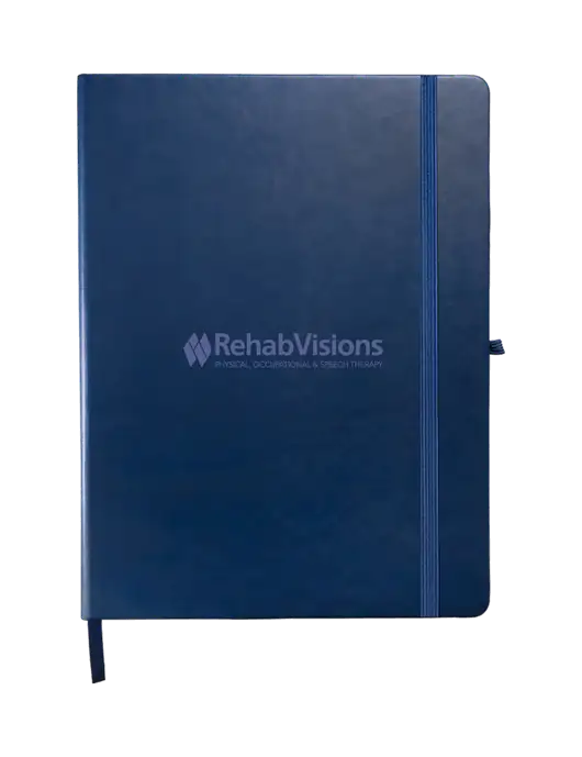Leeman Navy Tuscany Large Journal 7.5 x 9.875 w/RehabVisions Logo