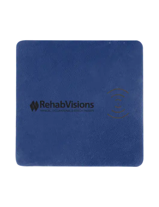 Light Navy Blue Laserable Leatherette Phone Charging Mat w/RehabVisions Logo