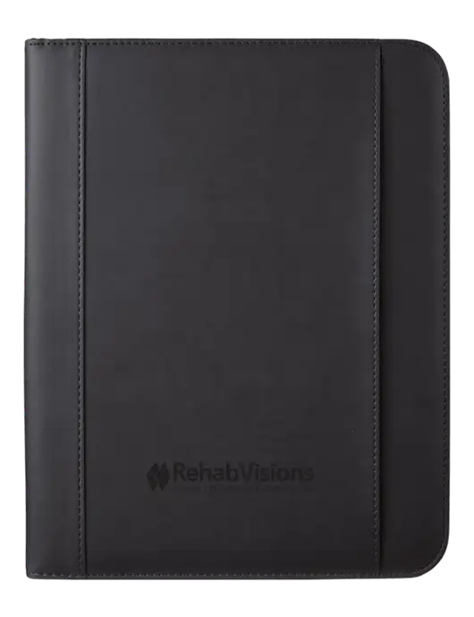 Leeman Black Tuscany Mobile Portfolio 10.23  x 13 w/RehabVisions Logo