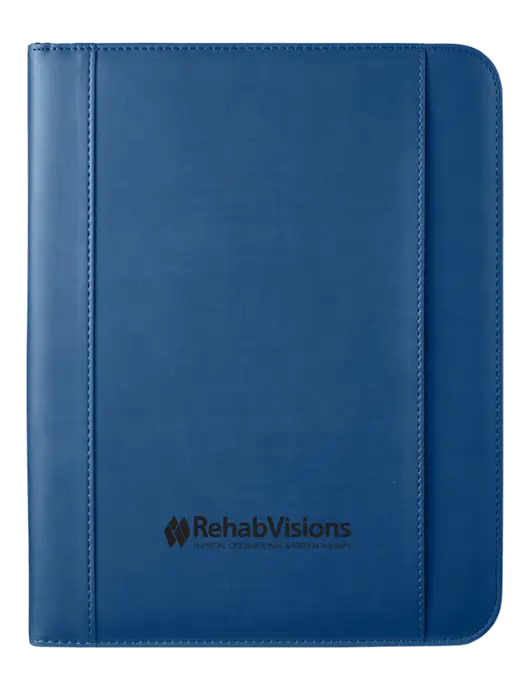 Leeman Light Navy Tuscany Mobile Portfolio 10.23  x 13 w/RehabVisions Logo