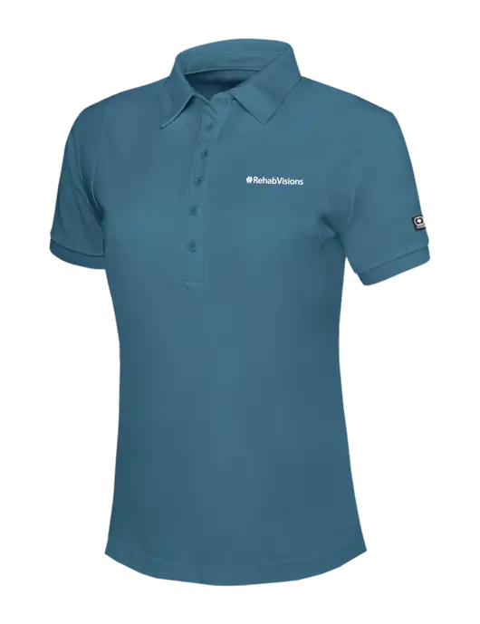 OGIO Womens Light Slate Blue Jewel Polo w/RehabVisions Logo