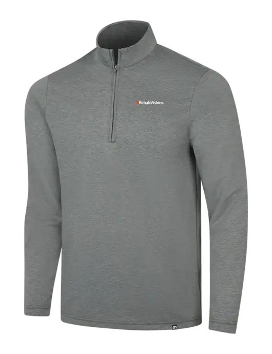TravisMathew Dark Grey Heather Coveside ¼-Zip w/RehabVisions Logo