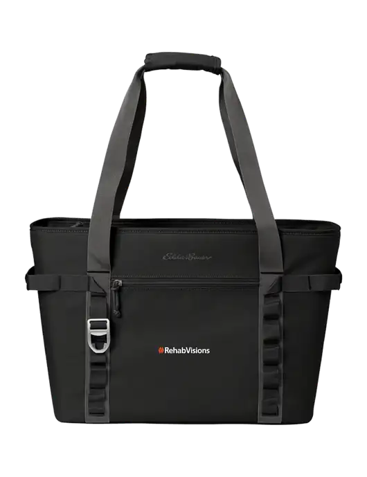 Eddie Bauer Black/Medium Grey Max Cool Tote Cooler  w/RehabVisions Logo