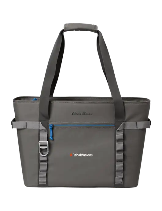 Eddie Bauer Dark Medium Grey/Royal Max Cool Tote Cooler  w/RehabVisions Logo
