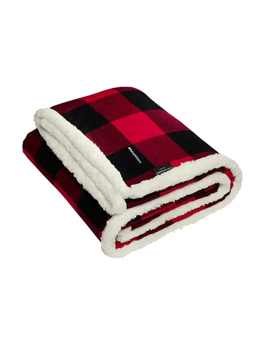 Red/Black Flannel  Sherpa Blanket w/RehabVisions Logo